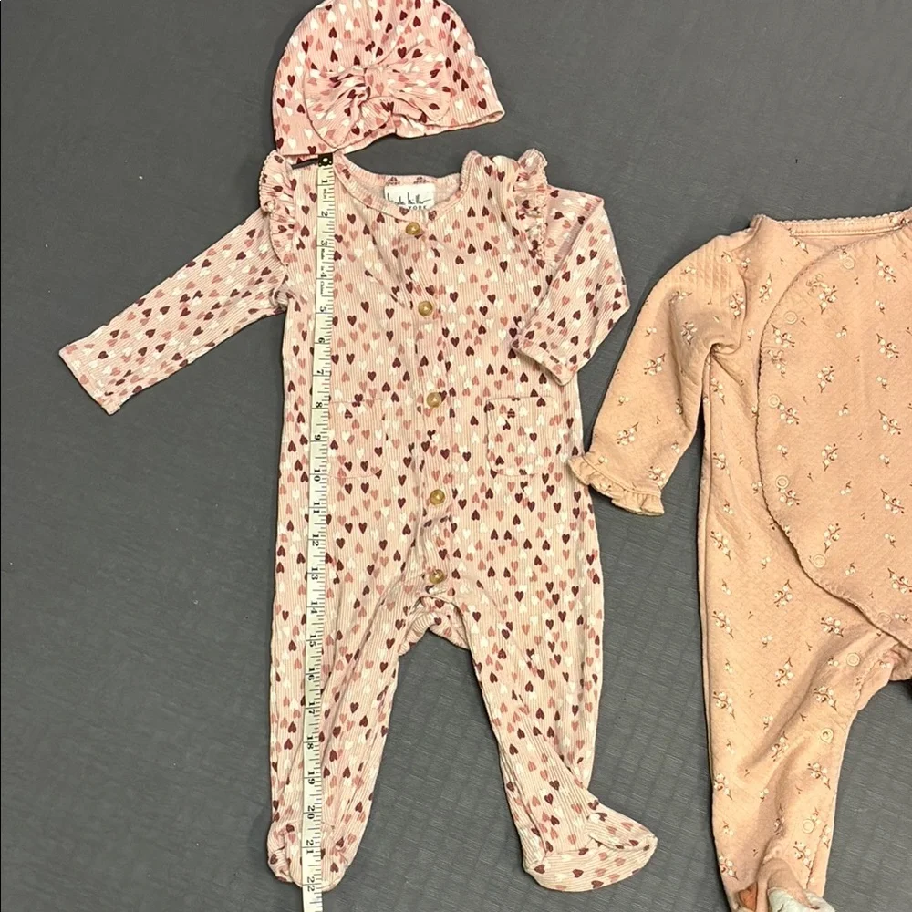 Blush Pink Heart Nicole Hiller and Floral Baby One-Piece Carter’s Bundle